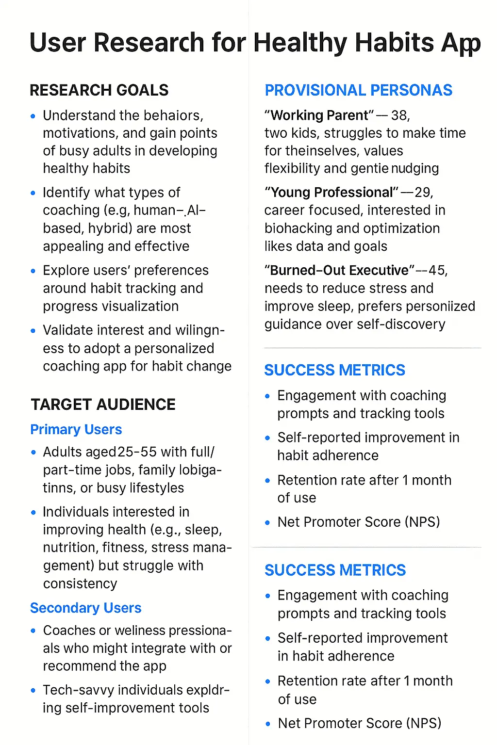 User Research Process Flow